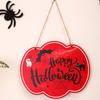 Halloween Wooden Door Plate With Ornaments Skull Pumpkin Hanging Holiday Witch Doorplate Wood Handicraft Pendant Decoration
