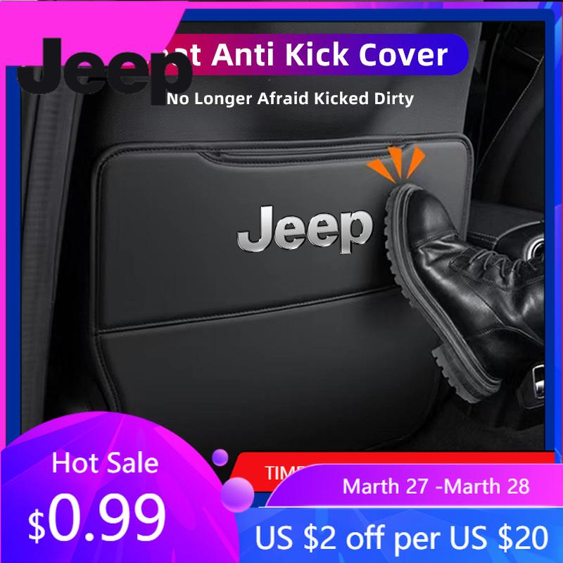 For Jeep 2Pcs Car Seat Anti Kick Pad Protective Cover Auto Accessories For Jeep Grand Cherokee Wrangler JK Gladiator Compass