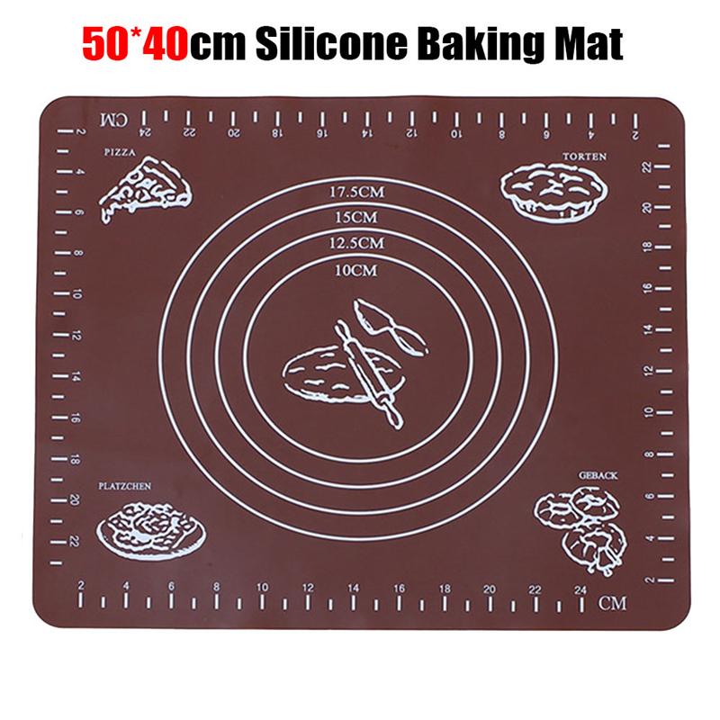 50x40cm Non-stick Silicone Baking Mat Dough Mat Silicone Mat for Oven for Cookies Fondant Pastry Kitchen Bakeware Cooking Tools