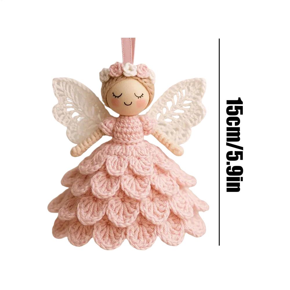 Angel Ornament Handmade Reusable Decorations Toy Crochet Angel Doll Decorations for Christmas Tree Birthday Holiday Girl's Gift