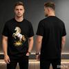 Unisexs Year Of The Horse Tshirt Chinese Zodiac Graphic Top In Black And White