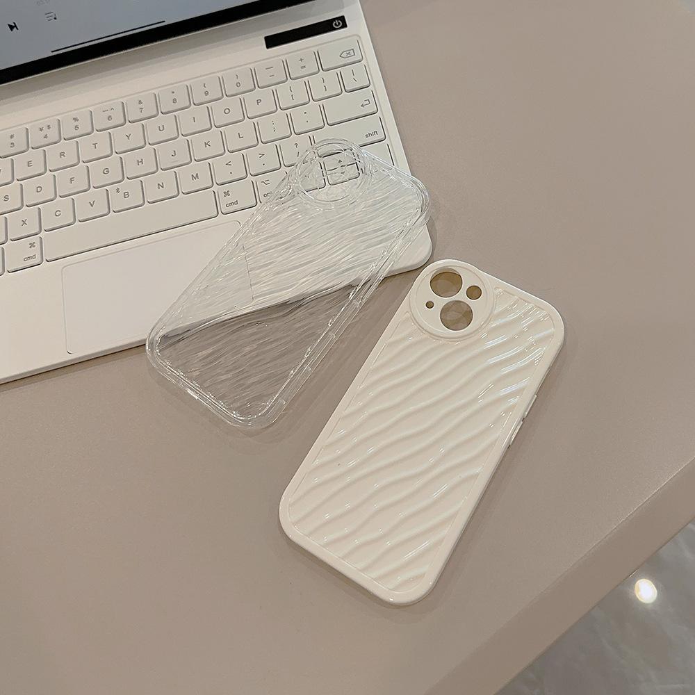 Water Ripples Iphone15 Suitable for 14promax IPhone Case 13 Anti Fall XS Soft 8p Solid Color 11 Simple 12