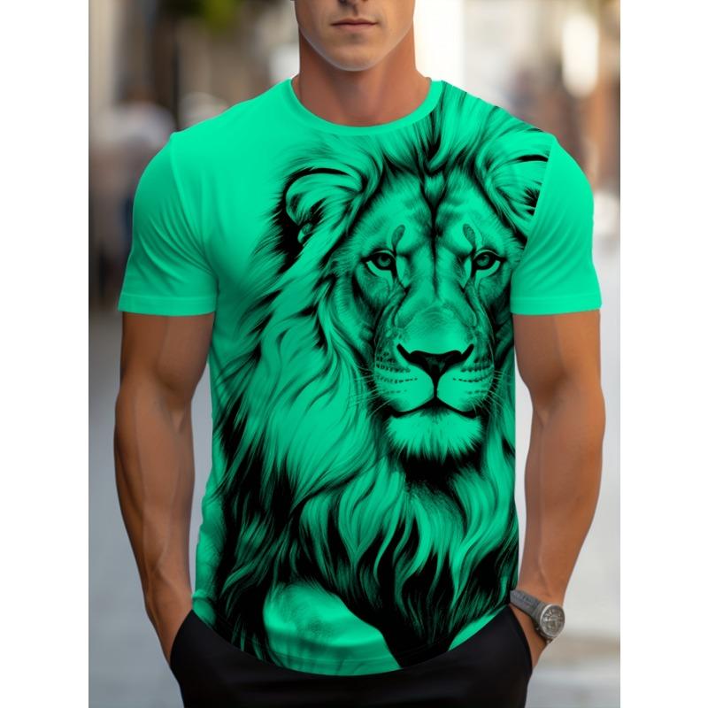 Men s Summer Lion 3D Digital Print T-Shirt S