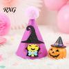 Ghost Pet Costume Halloween Pointed Hat, Cute Witch Pumpkin Cat Pom-pom Lightweight Hat for Cats And Small Dogs Holiday Party Accessory