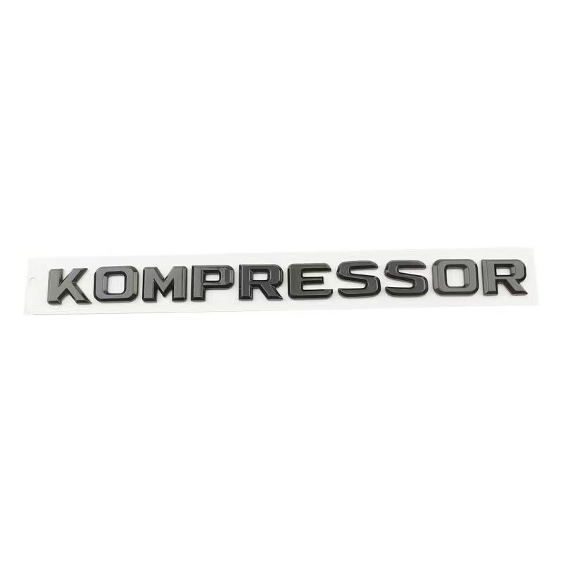 3D KOMPRESSOR Emblem Badge Letters For Benz W203 W204 W211 W210 C SLK Class ABS Glossy Black Chrome Trunk Logo Decal Accessories IX3