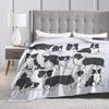 Border Collie Dog Cute Pattern Blanket Soft Warm Flannel Throw Blanket Cover for Bed Living Room Picnic Travel Home Couch