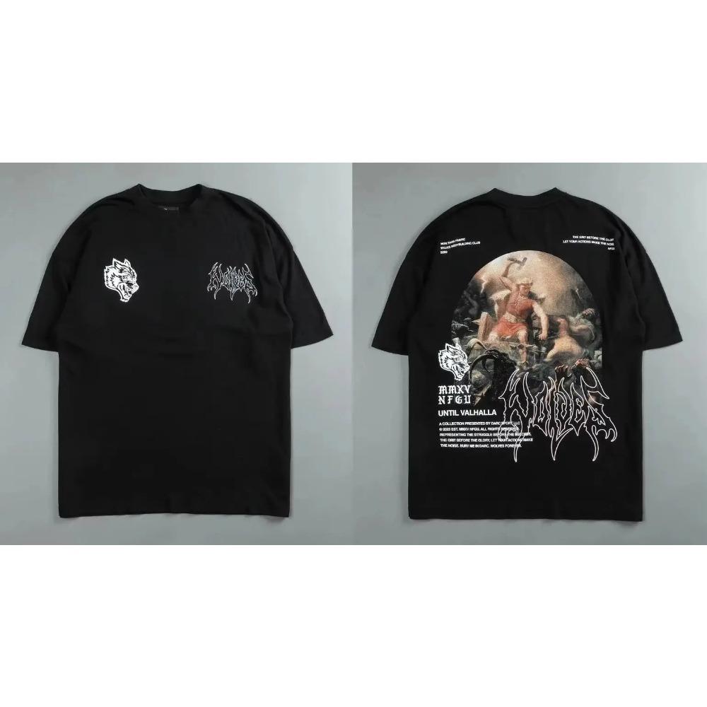2025 Darc Sport Wolves T-Shirts Oversized Bodybuilding Gym Men Clothing Fugees Graphic Short Sleeve Top Tees Darcsport T Shirts