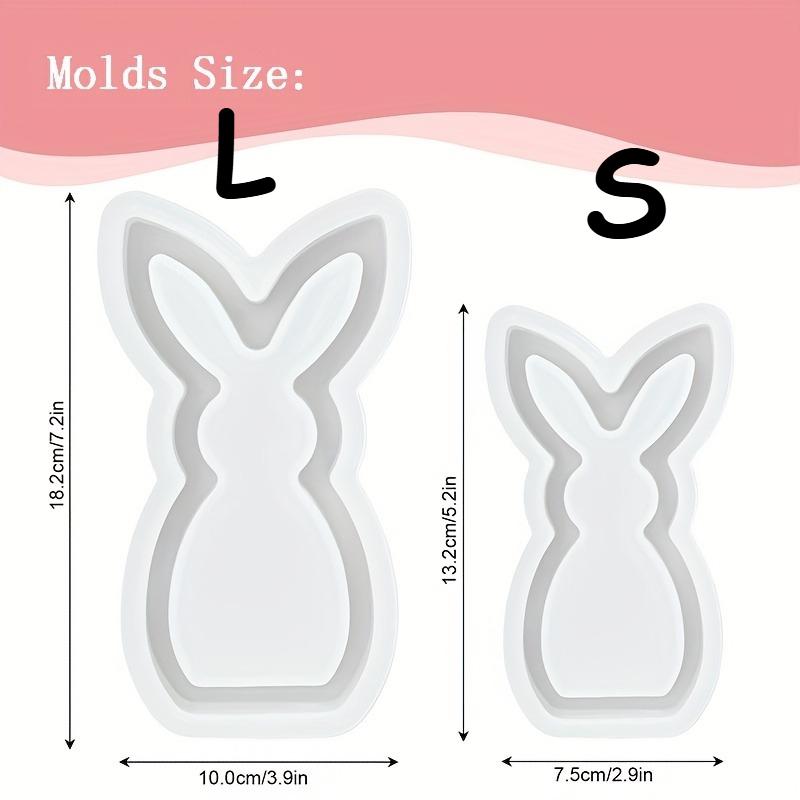 Hollow Rabbit Mold for DIY Crafts - Reusable Silicone Easter Bunny Mold for Candle Holders, Ornaments, Rabbit Figurines