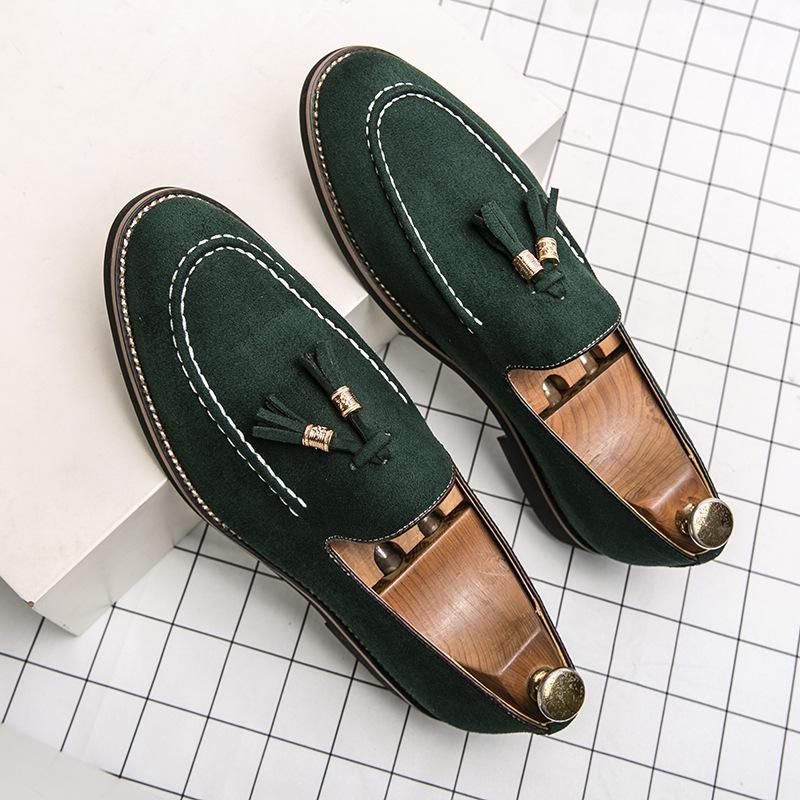 Men's Summer Slip-On Suede Tassel Loafers - British Style Youthful Casual Shoes