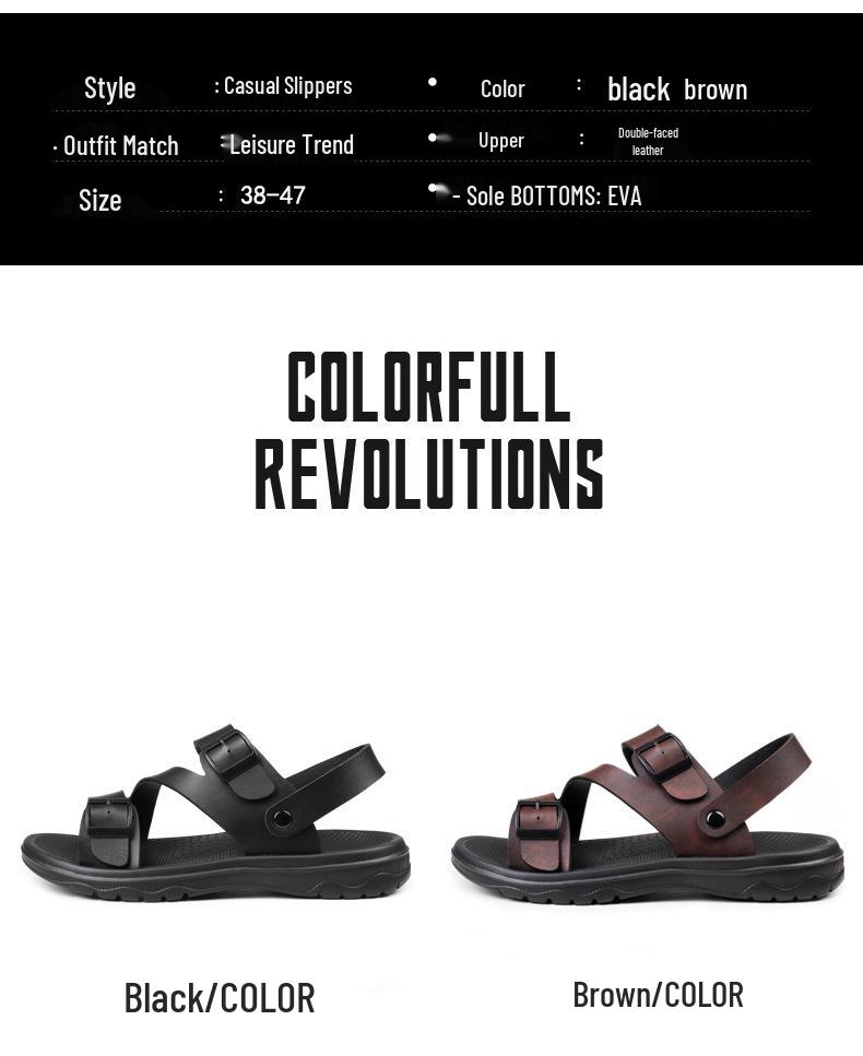 2024 Men's Beach & Home Fashion Sandals: Trendy, Dual-Use Flip-Flops