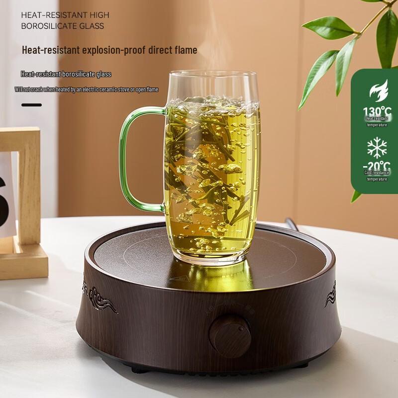 Eight Thousand Lines High Borosilicate Glass Green Tea Mug