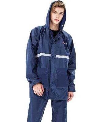 ASARANS Rain Suit Set, Fully Mesh Lining, Waterproof and Water-Repellent, Unisex for Men and Women, Perfect for Cycling and Rainy Season (L, Navy)