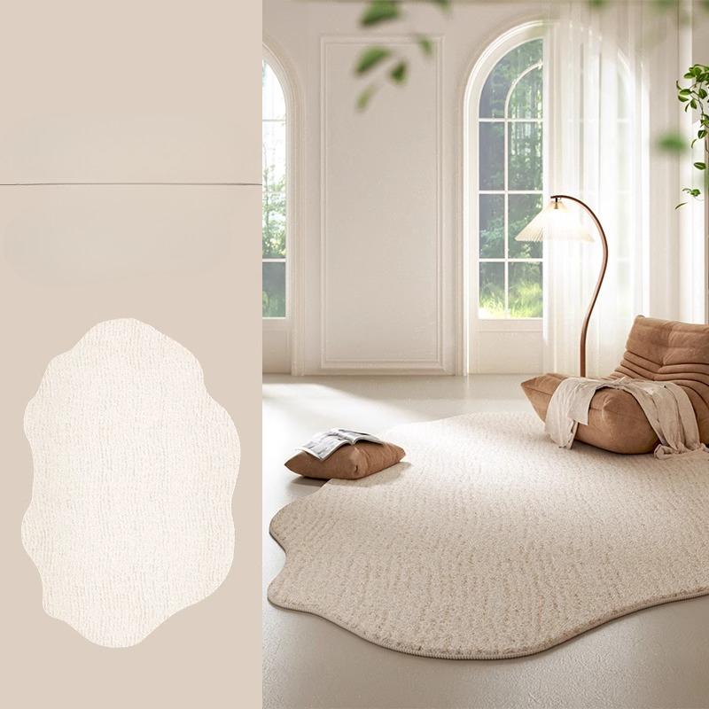 Crème Kleurige Vloerkleden voor Woonkamer Onregelmatige Vormen Slaapkamer Decoratie Zacht Tapijt Pluizig Pluche Nachtkastje Tapijt Wasbaar Bureau Vloermat 80x160cm beige