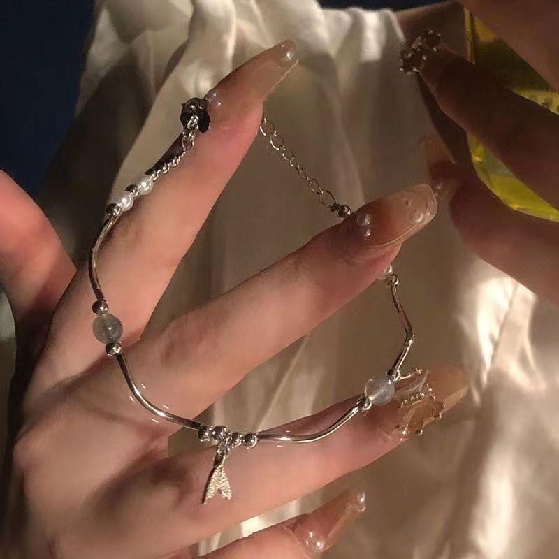 Six-pack Niche Bracelet Women's Ins Premium Versatile Camellia Beaded Splicing Design Bracelet