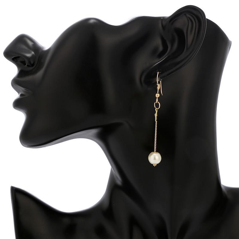 Set di Gioielli da Sposa Donna Orecchini a Frange con Perle Simulate +Collana+Bracciale Perline per Feste Accessori Regalo