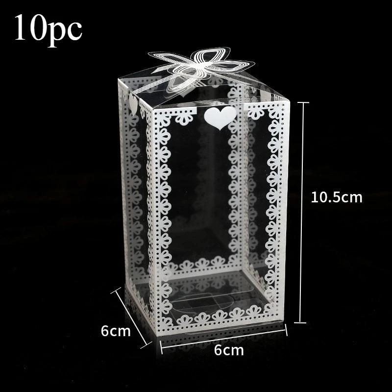 Transparente Plastik-Geschenkbox mit elegantem Band Quadratischer Aufbewahrungsbehälter Einfache Steckmontage Klebefreies Design Ideal für Weihnachten