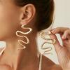 Punk Style Exaggerate Snake Drop Earrings Retro Design for Women Irregular Long Stud Earrings Spicy Girls Zircon Accessory Gift