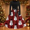 Women's Casual Vintage Christmas Print Neck Dress