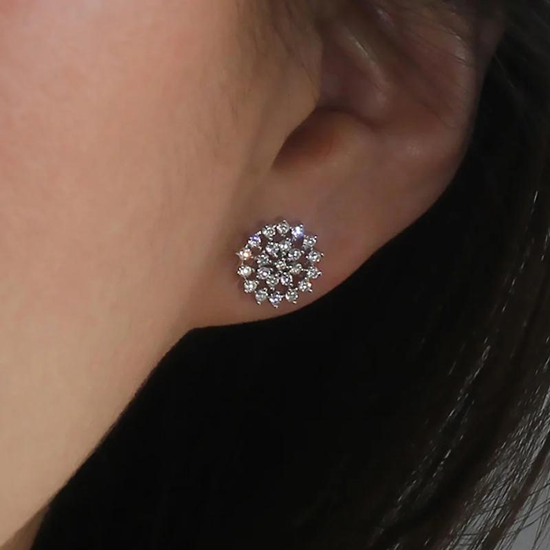 Xiaomi Huitan Simple Versatile Women Minialist Stud Earrings for Daily Party Trendy Hollow Design Accessories Full Shiny CZ Jewelry