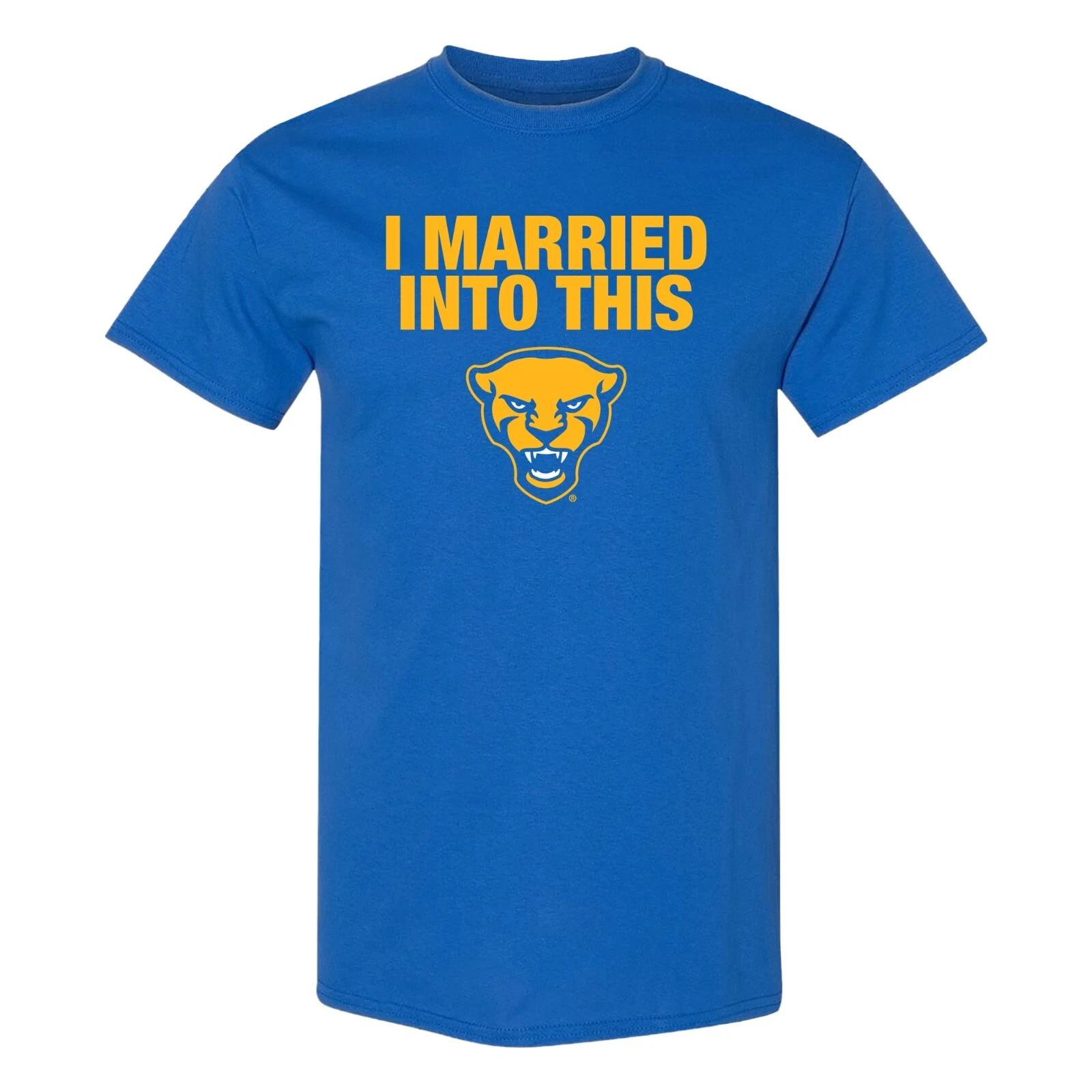 Pittsburgh Panthers I Married Into This T-Shirt - Royal S