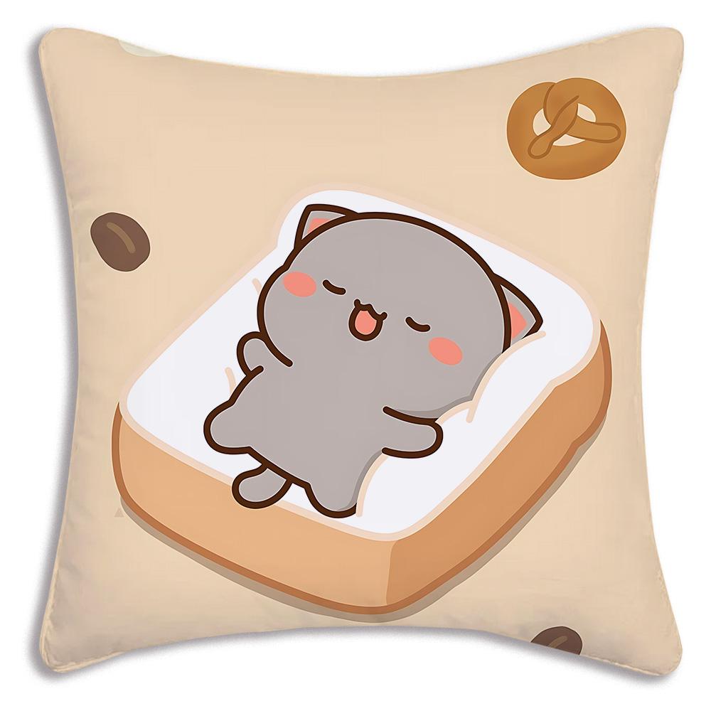 Cute PeachS And G-GomaS Pillow Covers Cartoon Sofa Decorative Home Double-sided Printing Short Plush Cute Cushion Cover