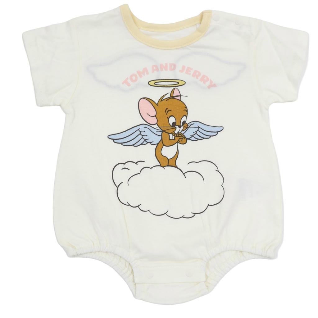 And Tom and Jerry 85th Anniversary Angel Jerry Devil Tom Romper Coverall Short Sleeve Baby Clothes Boys Girls 215142675 Off White 70 [Tom Jerry]