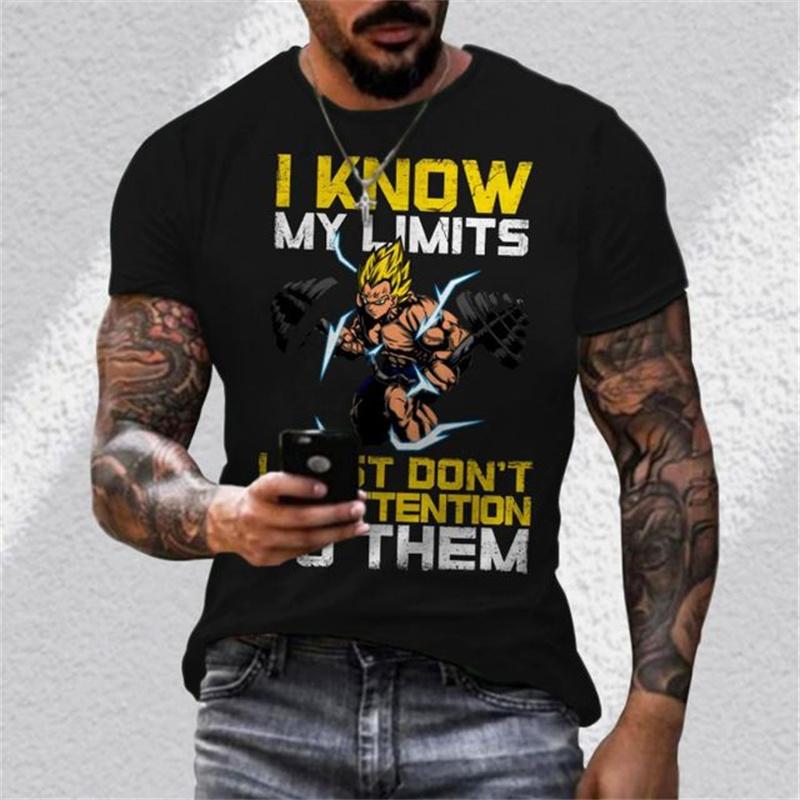 Men's Anime Dragon Ball Broly T Shirt 3D Printed Short Sleeve