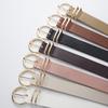 Boutique Pu Women'S Textured Belt, Trendy Bare Body Pin Buckle Decorative Jeans Belt
