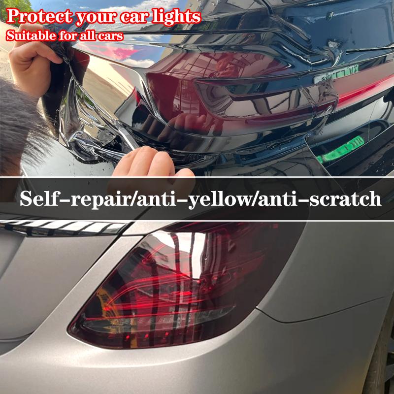 High Quality TPU PPF Film 0.3*3M/2M/1M/0.5M Car Headlight Protective Film Self-healing Anti Scratches Light Black/ Smoked Black