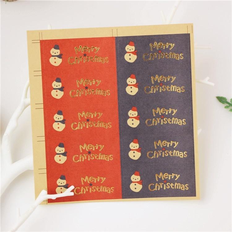 100 Adet/lot Mutlu Noeller Paket Mühür Etiketi Noel Ağacı Hediye Etiketi Etiketi Scrapbooking Noel Partisi Süslemesi İçin