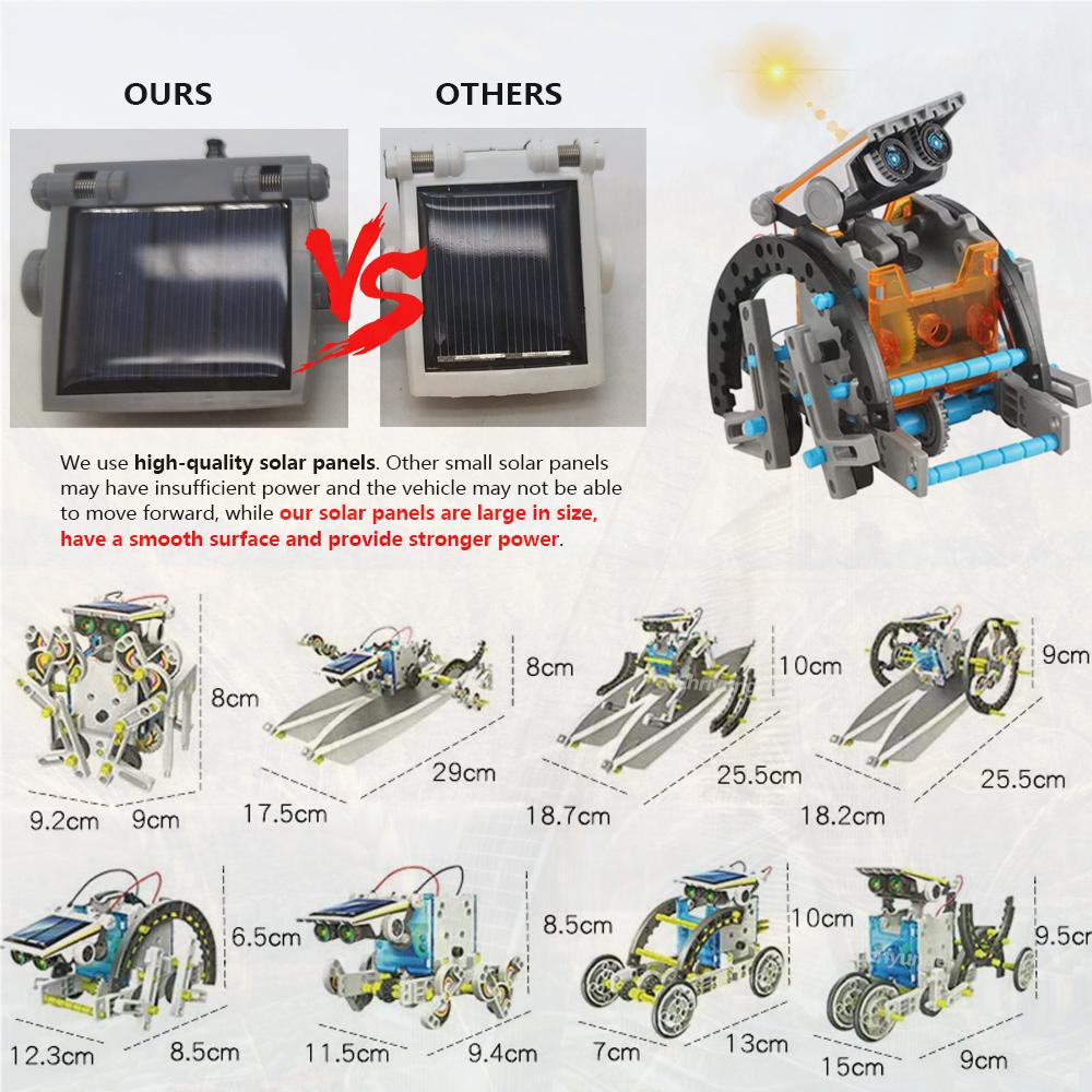 13-in-1 Solar Robot Kits DIY Building STEM Projects Science Experiments Educational Learning Toys for Kids Gifts for Boys Girls