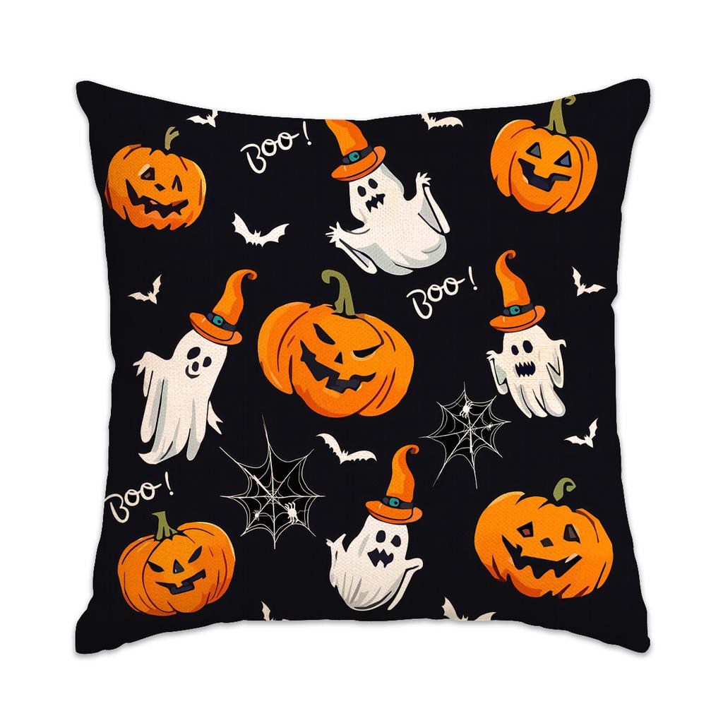 Fröhliches Halloween Doppelseitig bedruckter Kissenbezug Horror Geist Fledermaus Bedrucktes Kissen Streich Halloween Schlafzimmer Dekoration Kissenbezug