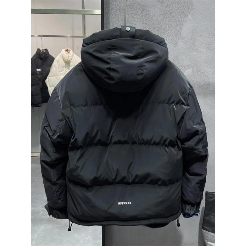 Winter Hooded Down Jacket Men Loose Casual White Duck Down Overalls Thickened Down Jacket Outdoor Ski Warm Puffer Parkas Coat