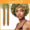 Polyester Double Layer Satin Sleep Cap With Bow Tie For Women And All Seasons Comfort