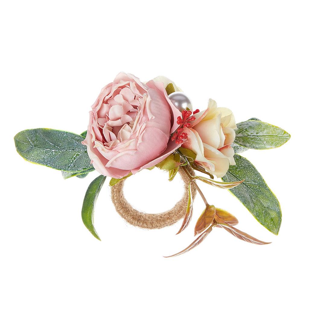 Pack of 6 Elegant Floral Table Decors Napkin Rings Faux Flower Napkin Rings Versatile Table Decors for Various Occasions