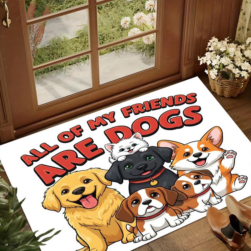 

Коврик с принтом «Все мои друзья — собаки», нескользящий, мягкий, моющийся, для прихожей, гостиной, спальни, декор для любителей собак 40x60cm