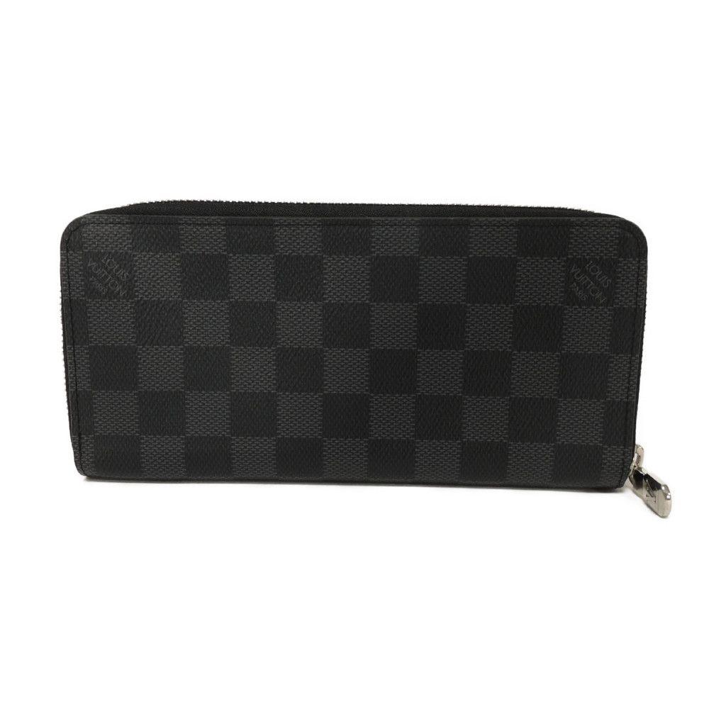Used 12564 Zippy Wallet Vertical N63095 7940 New Zip Around RFID Current Model Damier Graphite Noir Men's from Japan