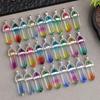 Colorful Gradient Hexagonal Pendant Necklace - Seven-Color Glass Jewelry