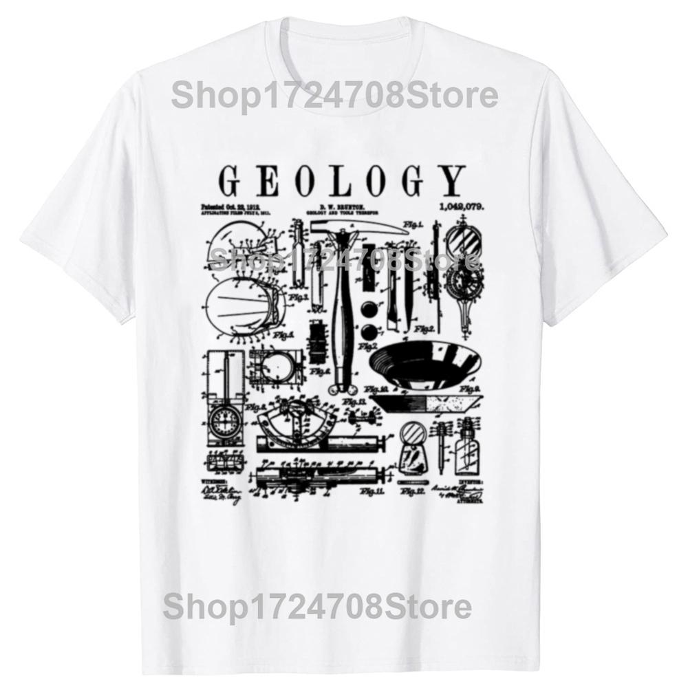 New Geology Geologist Field Tools Vintage Patent Print T-Shirt Cotton Clothes Graphics Short Sleeve T Shirt Men's Clothing