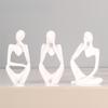 3 Pcs Resin Thinker Style Abstract Statue Collectible Thinking Figure Sculpture for Home Office Bookshelf Desktop Decor