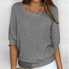 Knit Sweater Women Long Sleeve Crewneck With Flared Sleeves For Office Casual Wear