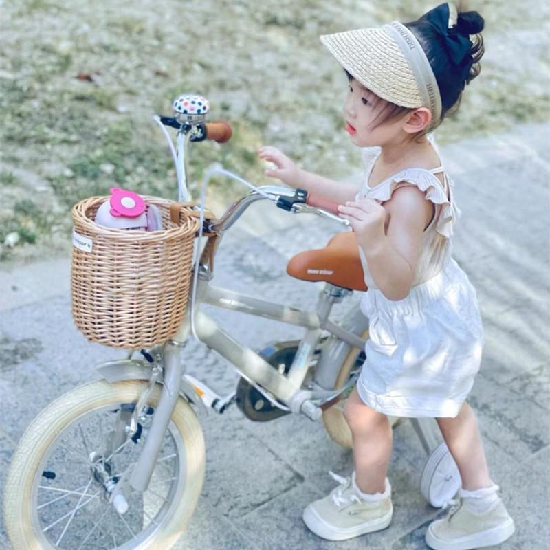 Retro Pastoral Rattan Bicycle & Scooter Basket for Kids
