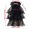 Victorian Ruffle Tiered Lace Jabot Neck Collar and Cuffs Set Renaissances Colonial Costume False Collar for Halloween