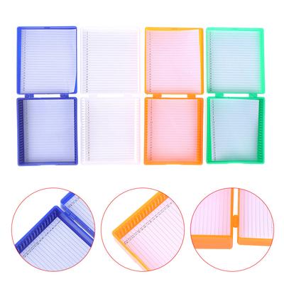 Plastic Microscope Glass Slide Box 25pcs Biological Slices Storage Case Holder for Prepared Microscope Slides (Only Empty Box)