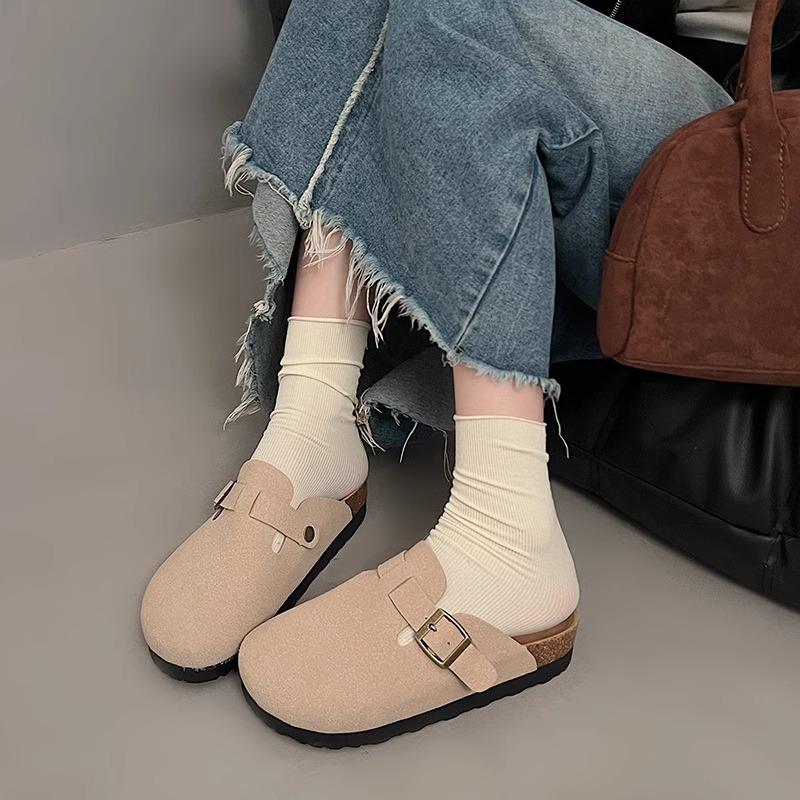 Retro Birken Tasche Kopf Hausschuhe Damen Oberbekleidung 2025 Frühling und Sommer neu dicker Boden ein Pedal Boken lässig faul halbe Schleppe