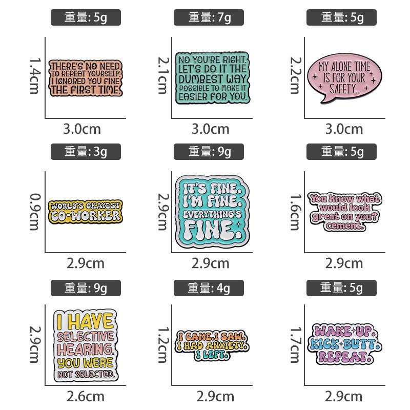 Creative And Fun Cartoon Style Alphabet Collection Metal Alloy Brooch Set For All