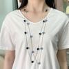 Fashion Beaded Necklaces Long Sweater Chain Necklace Faceted Colorful Candy Fruit Sugar Pendant Crystal Necklace Stainless Steel
