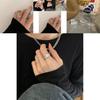 Unique Korean Style Smiley Face Geometric Open Adjustable Ring For Women Fashion