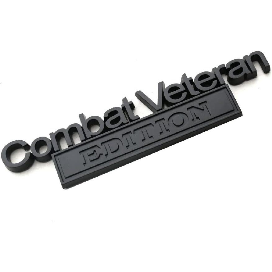 1pc Combat Veteran Edition Emblems 3D Raised Decals Exterior Truck Stickers Fender Veteran Badges Replacement for F150 F250 F350 Chevy Silverado 1500
