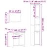 3 Piece Bathroom Furniture Set Rustic Wood Look Engineered Wood